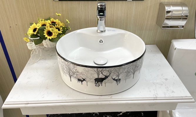 chậu lavabo tròn hình hươu jotto ms227 